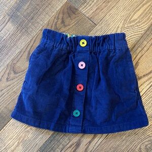 Mini Boden Corduroy Skirt with Multicolor Buttons size 2-3y